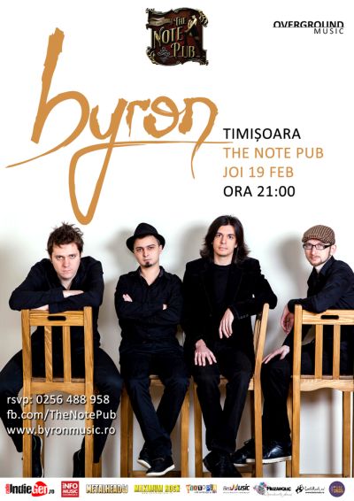 Trupa byron canta la Craiova pe 18 februarie si la Timisoara pe 19 februarie
